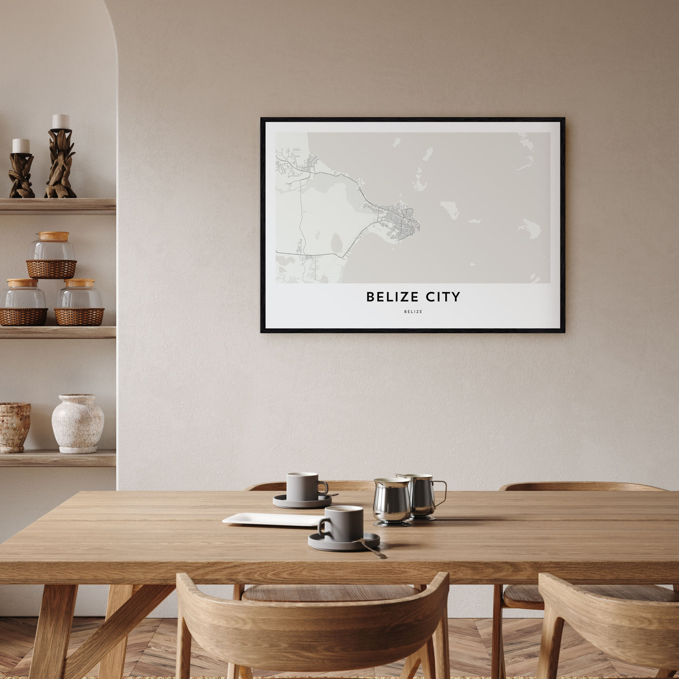 Belize City Map Landscape Poster