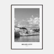 Belize City Portrait B&W Poster