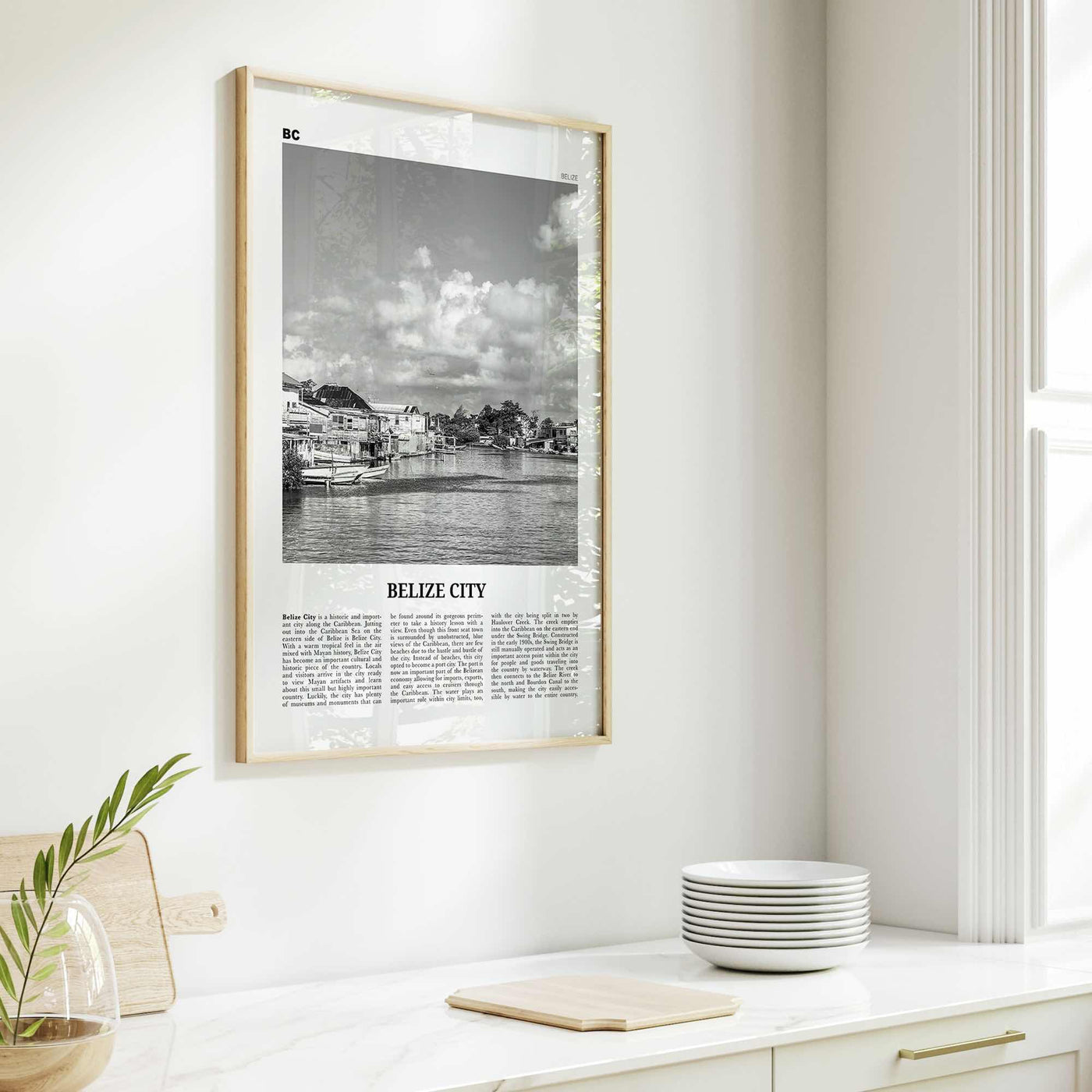 Belize City Print Black and White, Belize City Wall Art, Belize City Poster, Belize City Photo, Belize City Wall Décor, Belize City Map