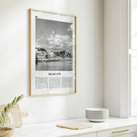 Belize City Print Black and White, Belize City Wall Art, Belize City Poster, Belize City Photo, Belize City Wall Décor, Belize City Map