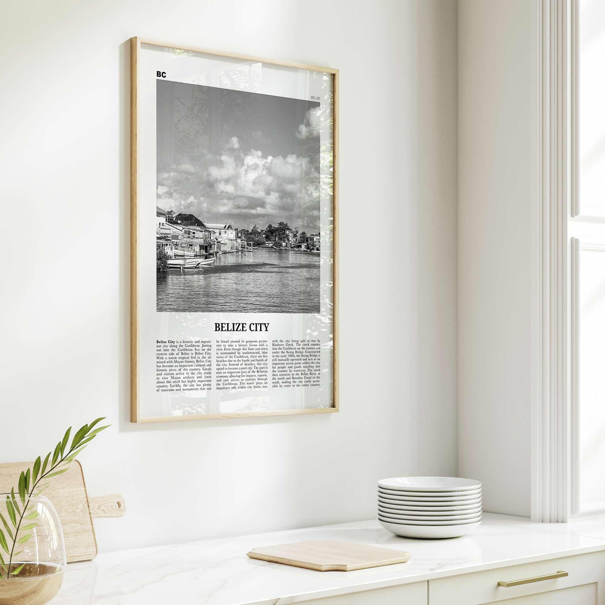 Belize City Print Black and White, Belize City Wall Art, Belize City Poster, Belize City Photo, Belize City Wall Décor, Belize City Map