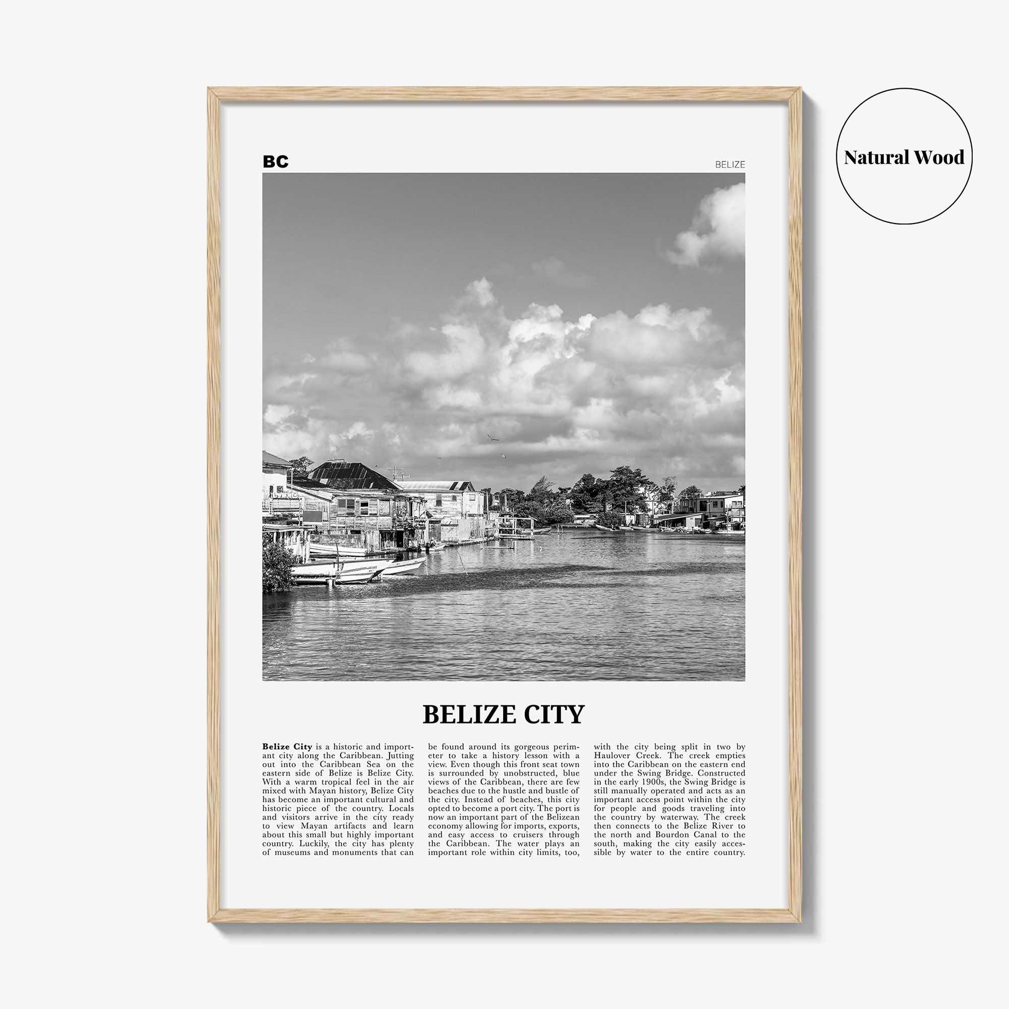 Belize City Print Black and White, Belize City Wall Art, Belize City Poster, Belize City Photo, Belize City Wall Décor, Belize City Map