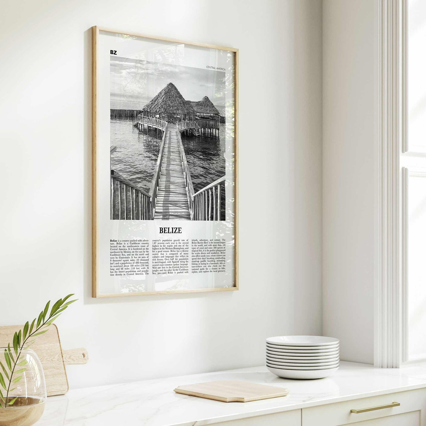 Belize Print Black and White, Belize Wall Art, Belize Poster, Belize Photo, Belice, Belmopan, British Honduras, Central America