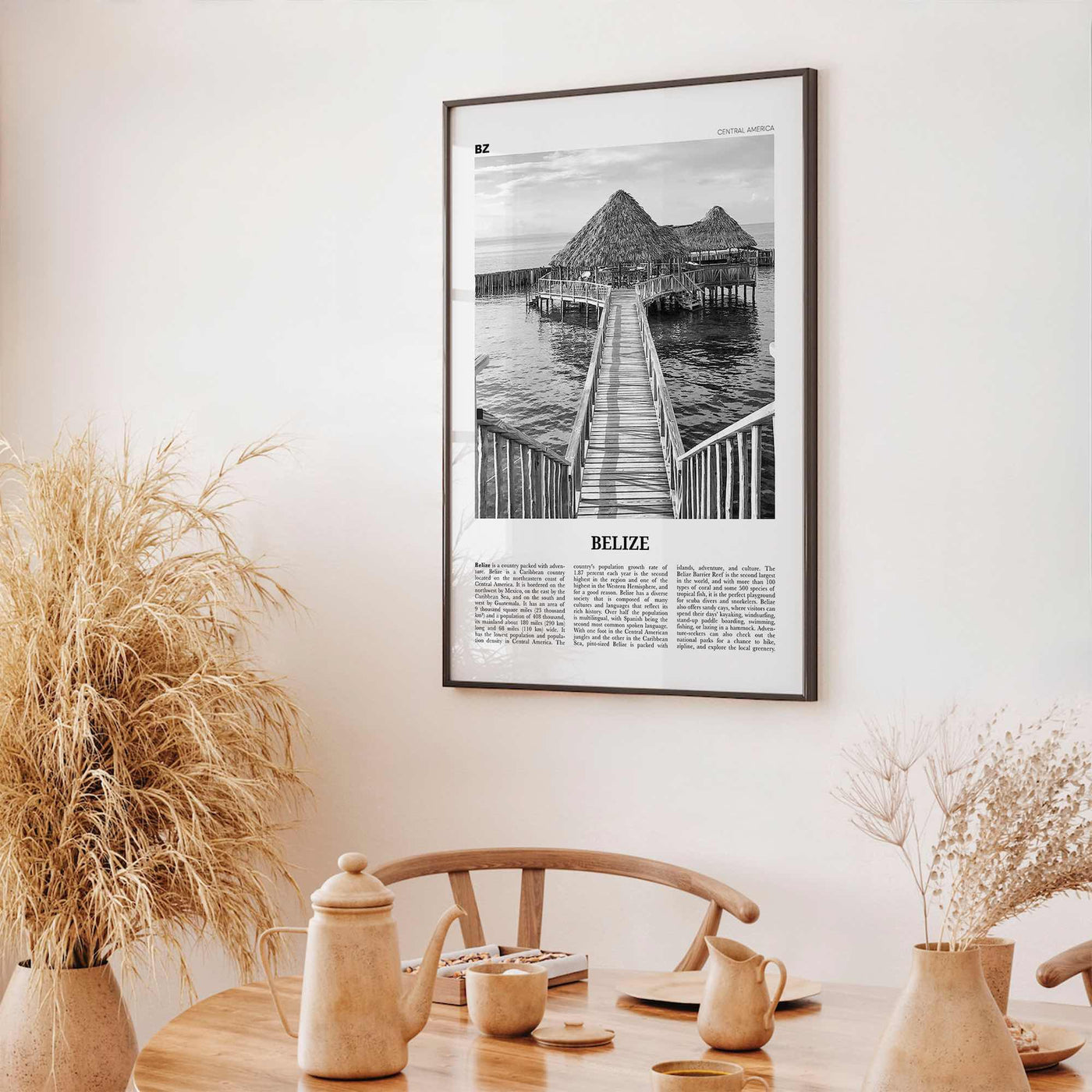 Belize Print Black and White, Belize Wall Art, Belize Poster, Belize Photo, Belice, Belmopan, British Honduras, Central America