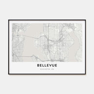 Bellevue Map Landscape Poster