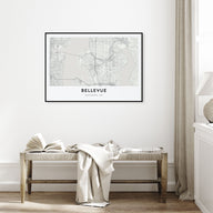 Bellevue Map Landscape Poster
