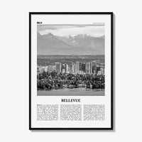 Bellevue Print Black and White No 1, Bellevue Wall Art, Bellevue Poster, Bellevue Photo, Bellevue Wall Décor, Washington, USA