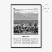 Bellevue Print Black and White No 1, Bellevue Wall Art, Bellevue Poster, Bellevue Photo, Bellevue Wall Décor, Washington, USA