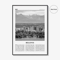 Bellevue Print Black and White No 1, Bellevue Wall Art, Bellevue Poster, Bellevue Photo, Bellevue Wall Décor, Washington, USA