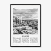 Bellevue Print Black and White No 2, Bellevue Wall Art, Bellevue Poster, Bellevue Photo, Bellevue Wall Décor, Washington, USA, United States