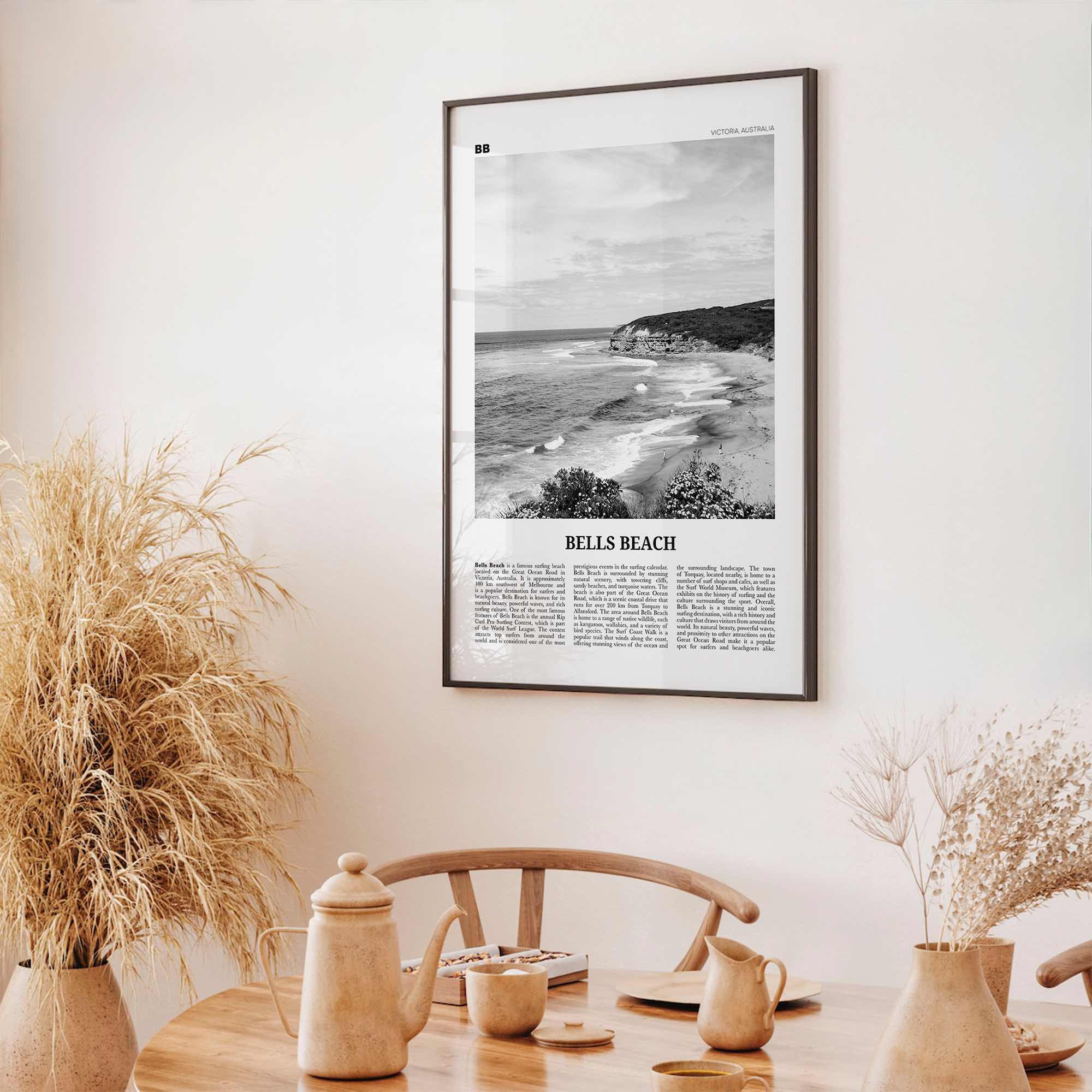 Bells Beach Print Black and White, Bells Beach Wall Art, Bells Beach Poster, Bells Beach Photo, Bells Beach Wall Décor, Bells Beach Map
