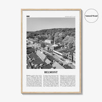 Belmont Print Black and White, Belmont Wall Art, Belmont Poster, Belmont Photo, Belmont Wall Décor, Belmont Map, Massachusetts, USA
