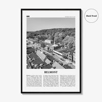 Belmont Print Black and White, Belmont Wall Art, Belmont Poster, Belmont Photo, Belmont Wall Décor, Belmont Map, Massachusetts, USA