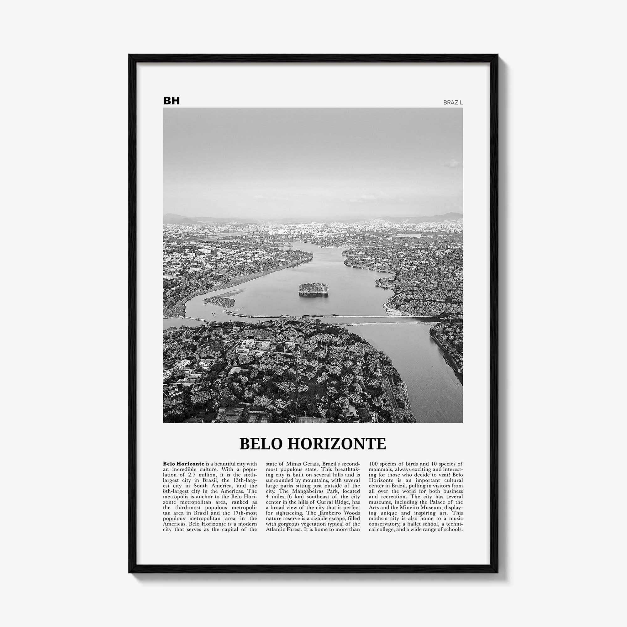Belo Horizonte Print Black and White, Belo Horizonte Wall Art, Belo Horizonte Poster, Belo Horizonte Photo, Brazil, Brasil, South America