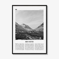 Ben Nevis Print Black and White, Ben Nevis Wall Art, Ben Nevis Poster, Ben Nevis Photo, Ben Nevis Wall Décor, Ben Nevis Map, Scotland, UK
