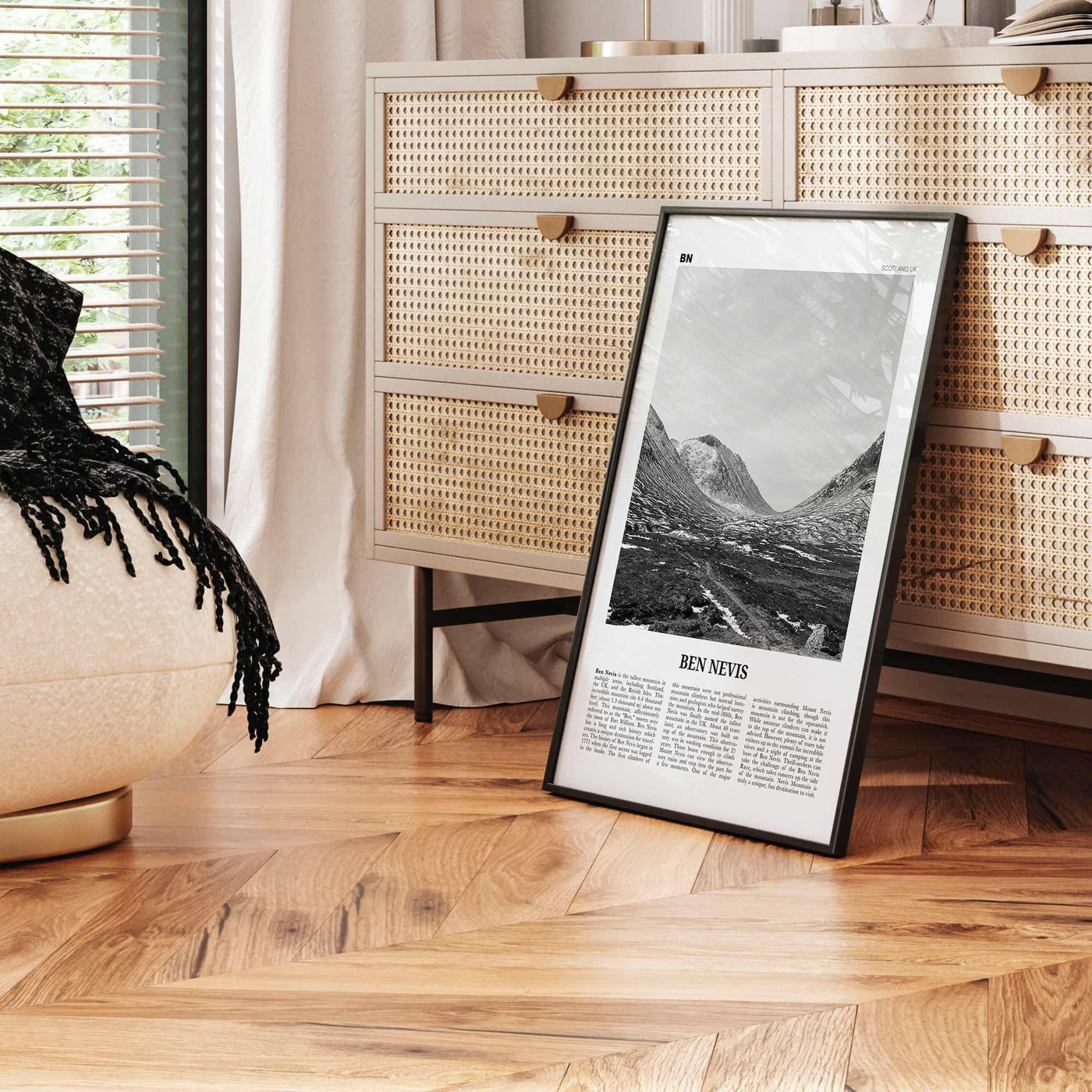 Ben Nevis Print Black and White, Ben Nevis Wall Art, Ben Nevis Poster, Ben Nevis Photo, Ben Nevis Wall Décor, Ben Nevis Map, Scotland, UK