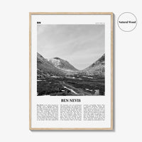 Ben Nevis Print Black and White, Ben Nevis Wall Art, Ben Nevis Poster, Ben Nevis Photo, Ben Nevis Wall Décor, Ben Nevis Map, Scotland, UK