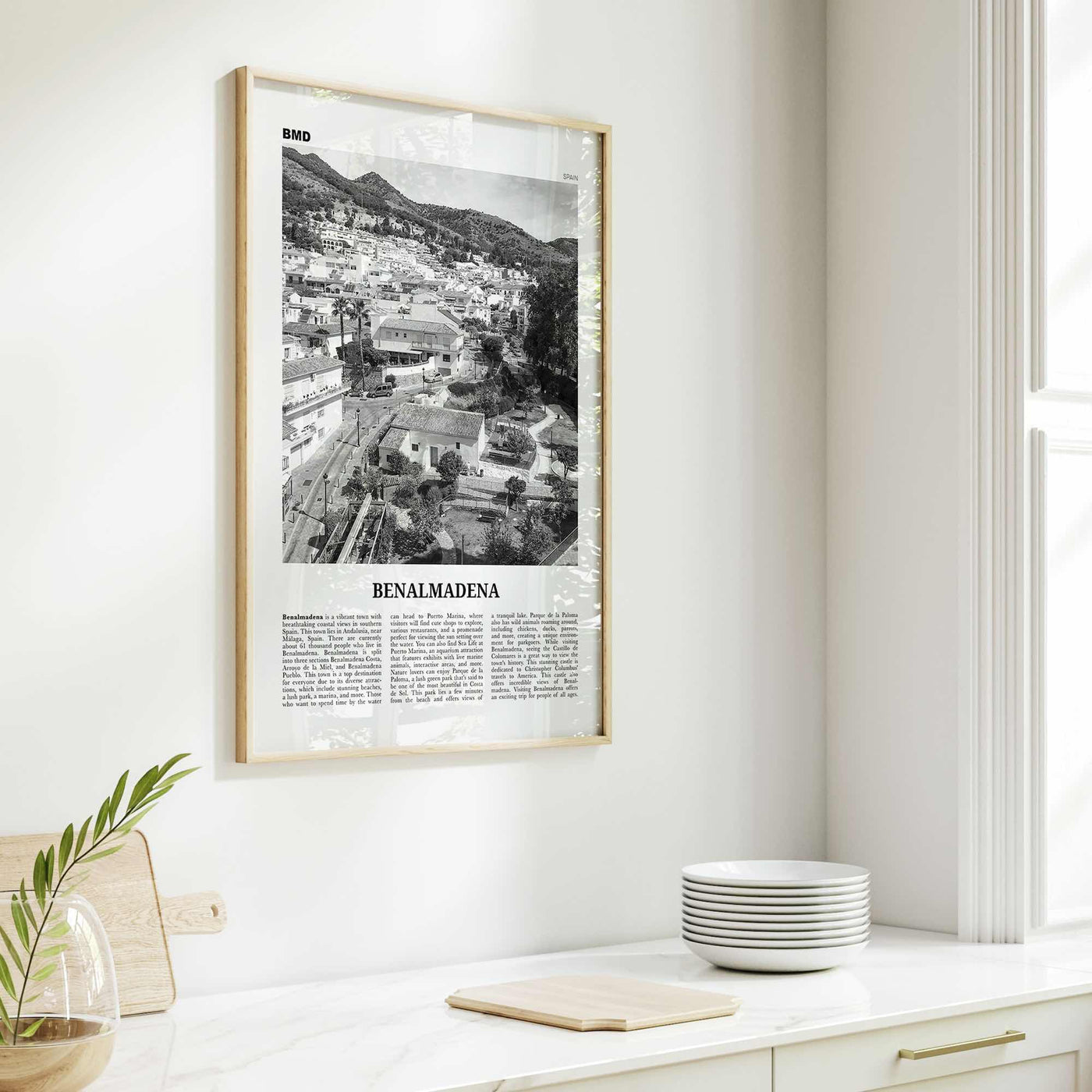 Benalmadena Print Black and White, Benalmadena Wall Art, Benalmadena Poster, Benalmadena Photo, Benalmadena Wall Décor, Benalmadena Map,