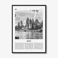 Bend Print Black and White, Bend Wall Art, Bend Poster, Bend Photo, Bend Wall Décor, Oregon, USA, United States, North America
