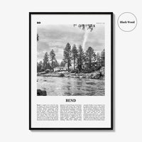 Bend Print Black and White, Bend Wall Art, Bend Poster, Bend Photo, Bend Wall Décor, Oregon, USA, United States, North America