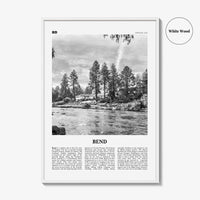Bend Print Black and White, Bend Wall Art, Bend Poster, Bend Photo, Bend Wall Décor, Oregon, USA, United States, North America