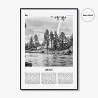 Bend Print Black and White, Bend Wall Art, Bend Poster, Bend Photo, Bend Wall Décor, Oregon, USA, United States, North America