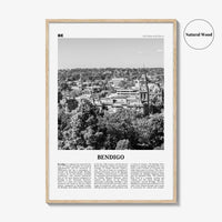 Bendigo Print Black and White, Bendigo Wall Art, Bendigo Poster, Bendigo Photo, Bendigo Wall Décor, Bendigo Map, Australia