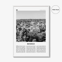 Bendigo Print Black and White, Bendigo Wall Art, Bendigo Poster, Bendigo Photo, Bendigo Wall Décor, Bendigo Map, Australia