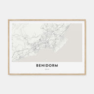 Benidorm Map Landscape Poster