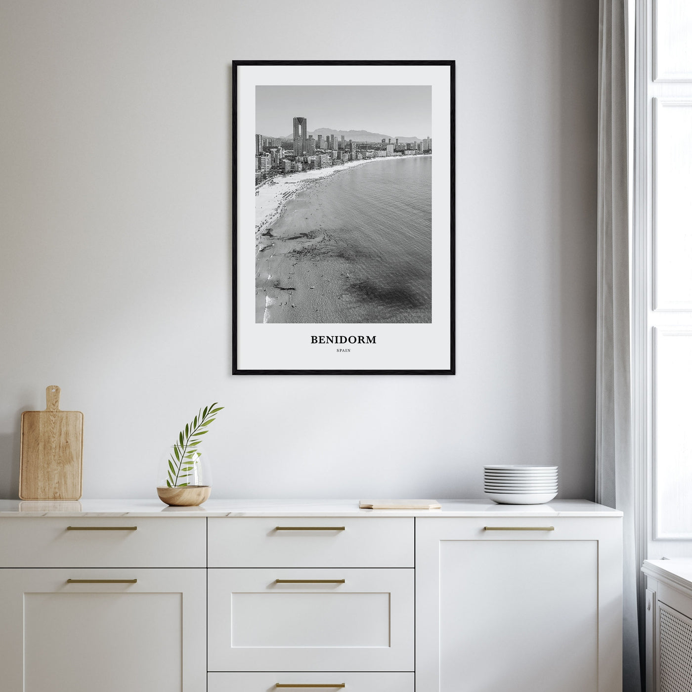 Benidorm Portrait B&W Poster