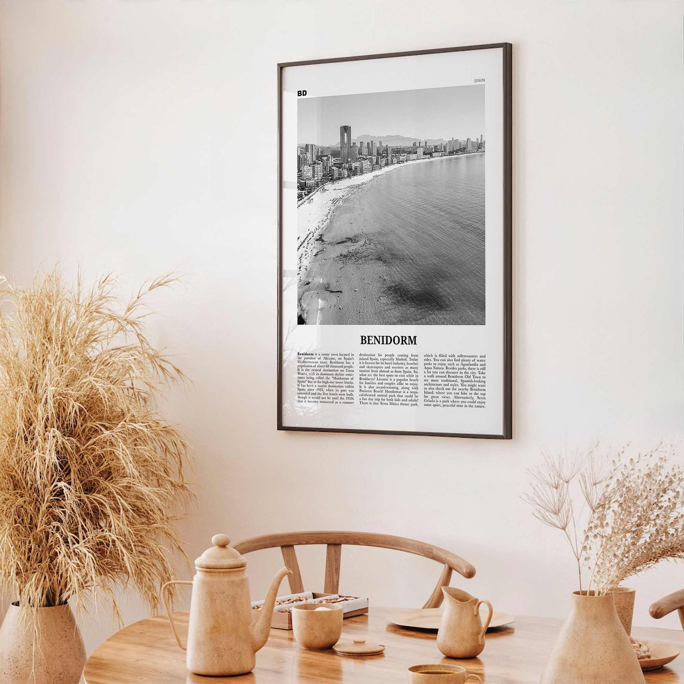 Benidorm Print Black and White, Benidorm Wall Art, Benidorm Poster, Benidorm Photo, Benidorm Wall Décor, Spain, España, Europe