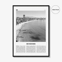 Benidorm Print Black and White, Benidorm Wall Art, Benidorm Poster, Benidorm Photo, Benidorm Wall Décor, Spain, España, Europe