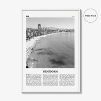 Benidorm Print Black and White, Benidorm Wall Art, Benidorm Poster, Benidorm Photo, Benidorm Wall Décor, Spain, España, Europe