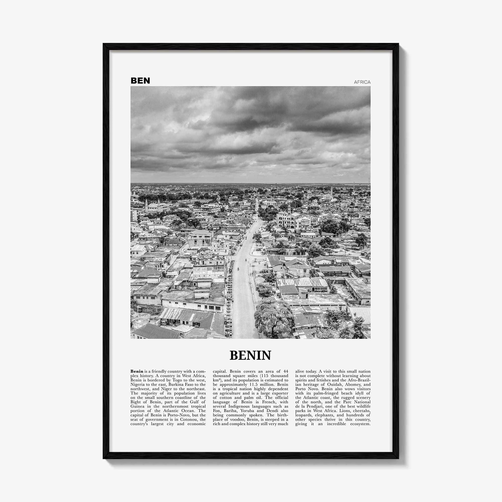 Benin Print Black and White, Benin Wall Art, Benin Poster, Benin Photo, Benin Wall Decor, Bénin, Dahomey, Cotonou, Porto-Novoa, Africa
