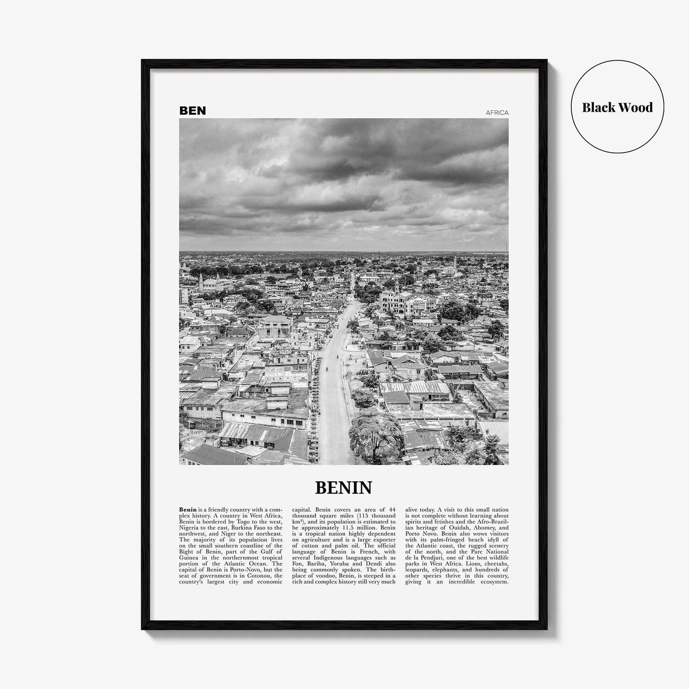 Benin Print Black and White, Benin Wall Art, Benin Poster, Benin Photo, Benin Wall Decor, Bénin, Dahomey, Cotonou, Porto-Novoa, Africa