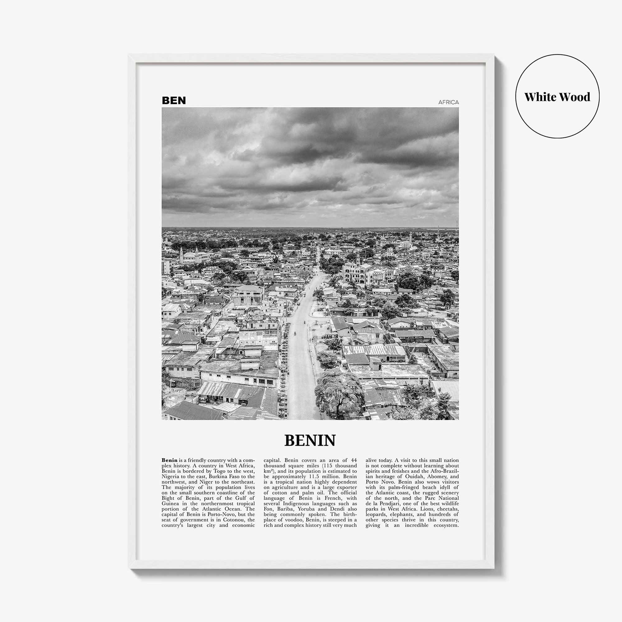 Benin Print Black and White, Benin Wall Art, Benin Poster, Benin Photo, Benin Wall Decor, Bénin, Dahomey, Cotonou, Porto-Novoa, Africa