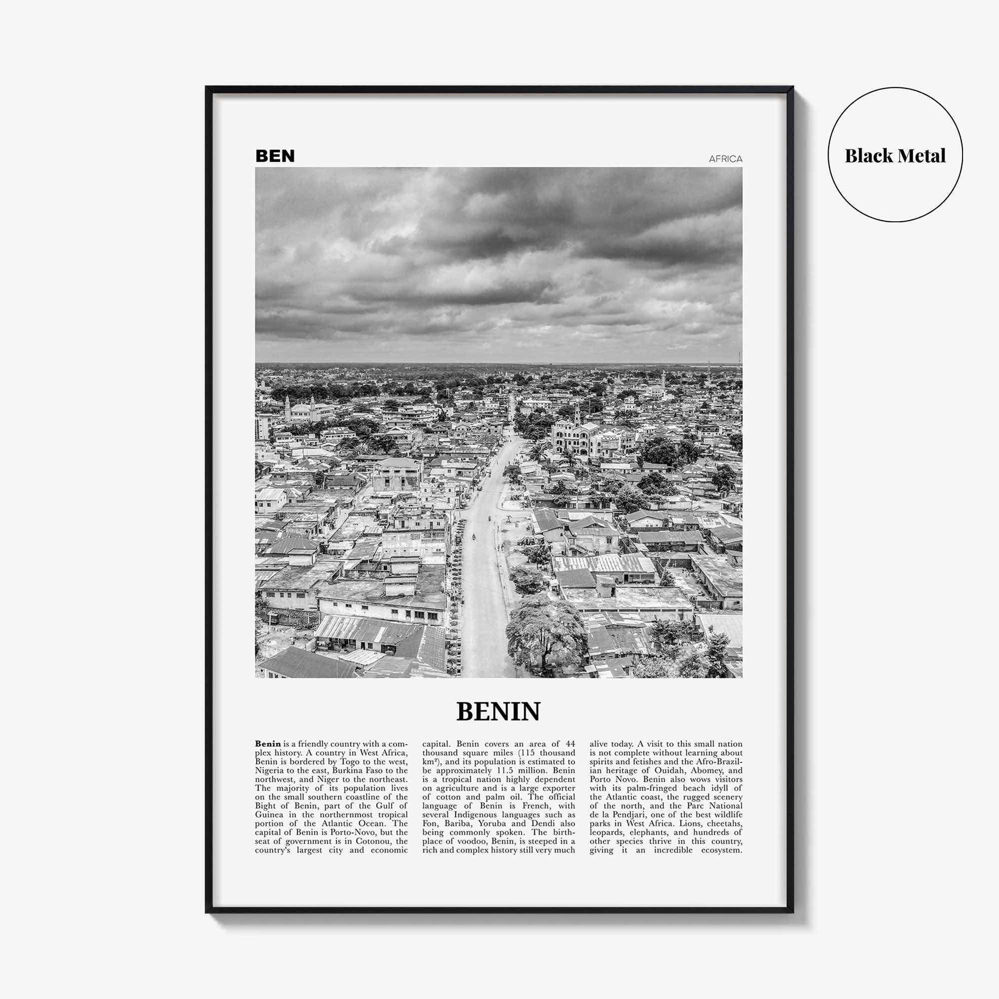 Benin Print Black and White, Benin Wall Art, Benin Poster, Benin Photo, Benin Wall Decor, Bénin, Dahomey, Cotonou, Porto-Novoa, Africa