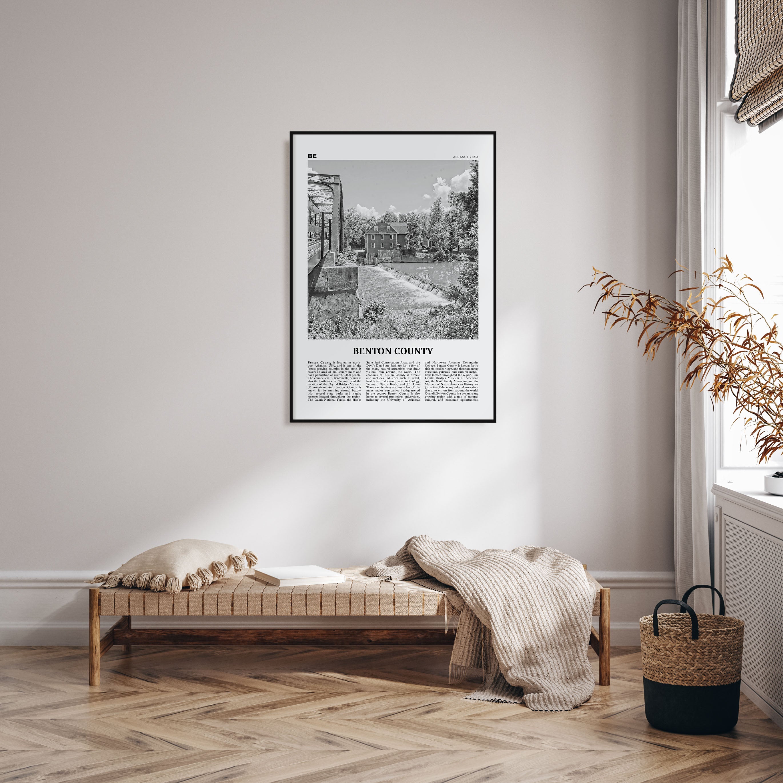 Benton County Travel B&W Poster