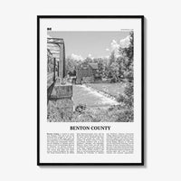 Benton County Print Black and White, Benton County Wall Art, Benton County Poster, Benton County Photo, Benton County Wall Décor, Benton Map