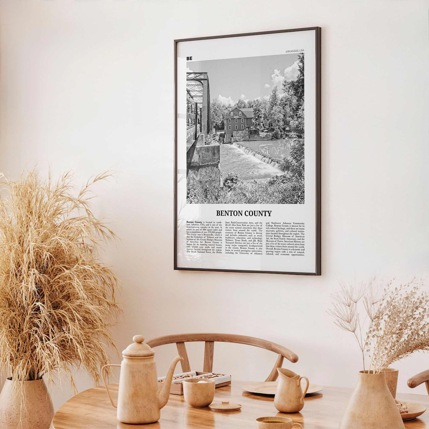Benton County Print Black and White, Benton County Wall Art, Benton County Poster, Benton County Photo, Benton County Wall Décor, Benton Map