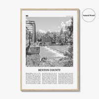 Benton County Print Black and White, Benton County Wall Art, Benton County Poster, Benton County Photo, Benton County Wall Décor, Benton Map