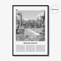 Benton County Print Black and White, Benton County Wall Art, Benton County Poster, Benton County Photo, Benton County Wall Décor, Benton Map