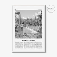 Benton County Print Black and White, Benton County Wall Art, Benton County Poster, Benton County Photo, Benton County Wall Décor, Benton Map
