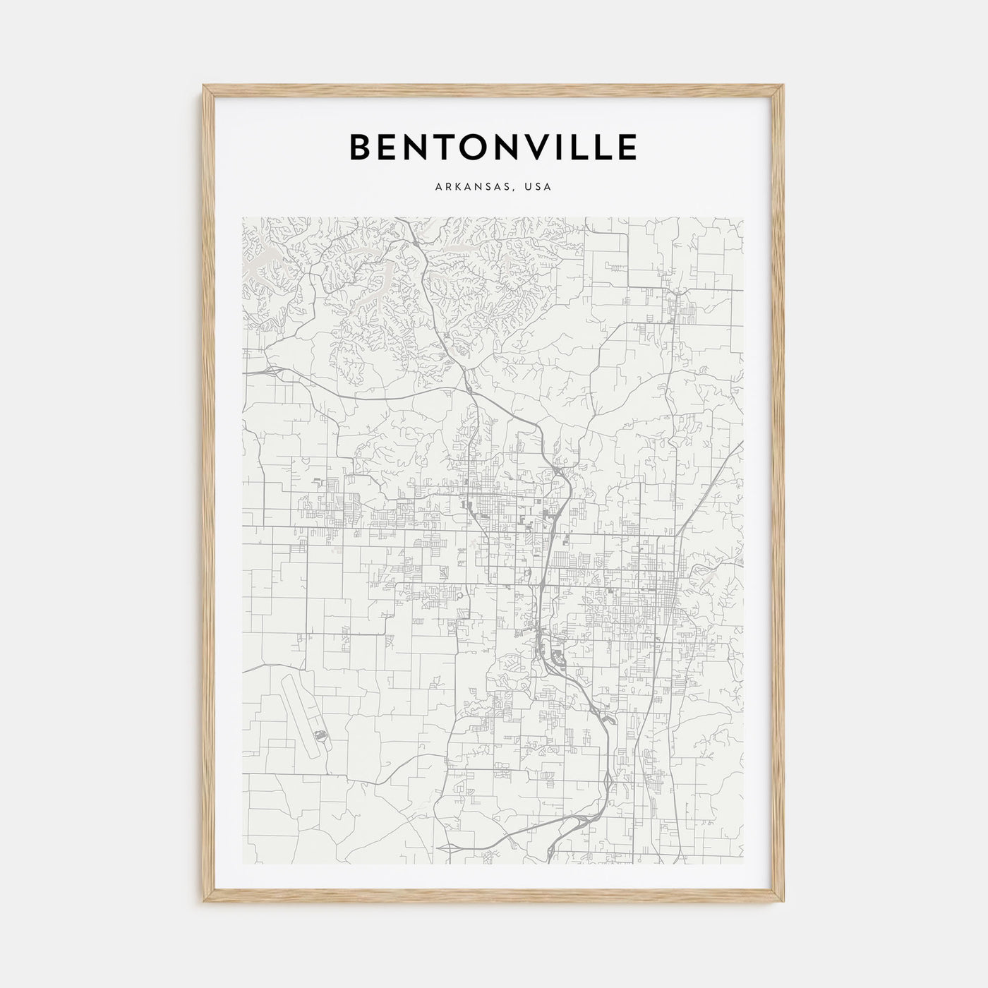 Bentonville Map Portrait Poster