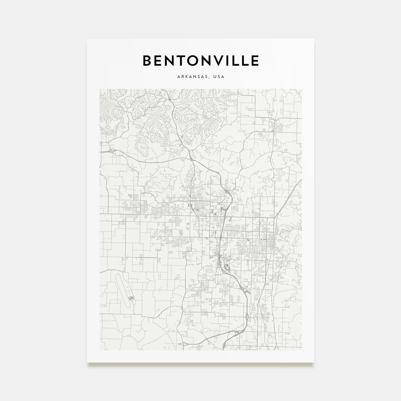 Bentonville Map Portrait Poster