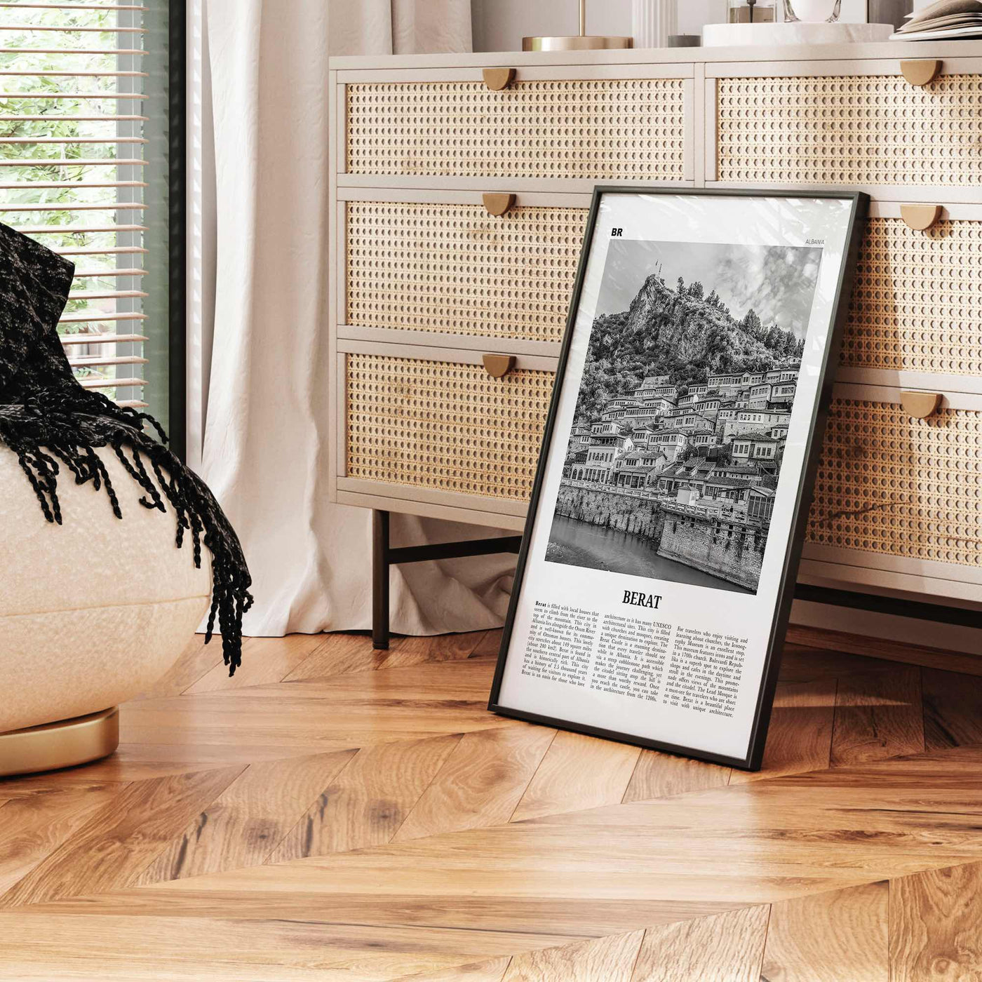 Berat Print Black and White, Berat Wall Art, Berat Poster, Berat Photo, Berat Wall Décor, Berat Map, Albania