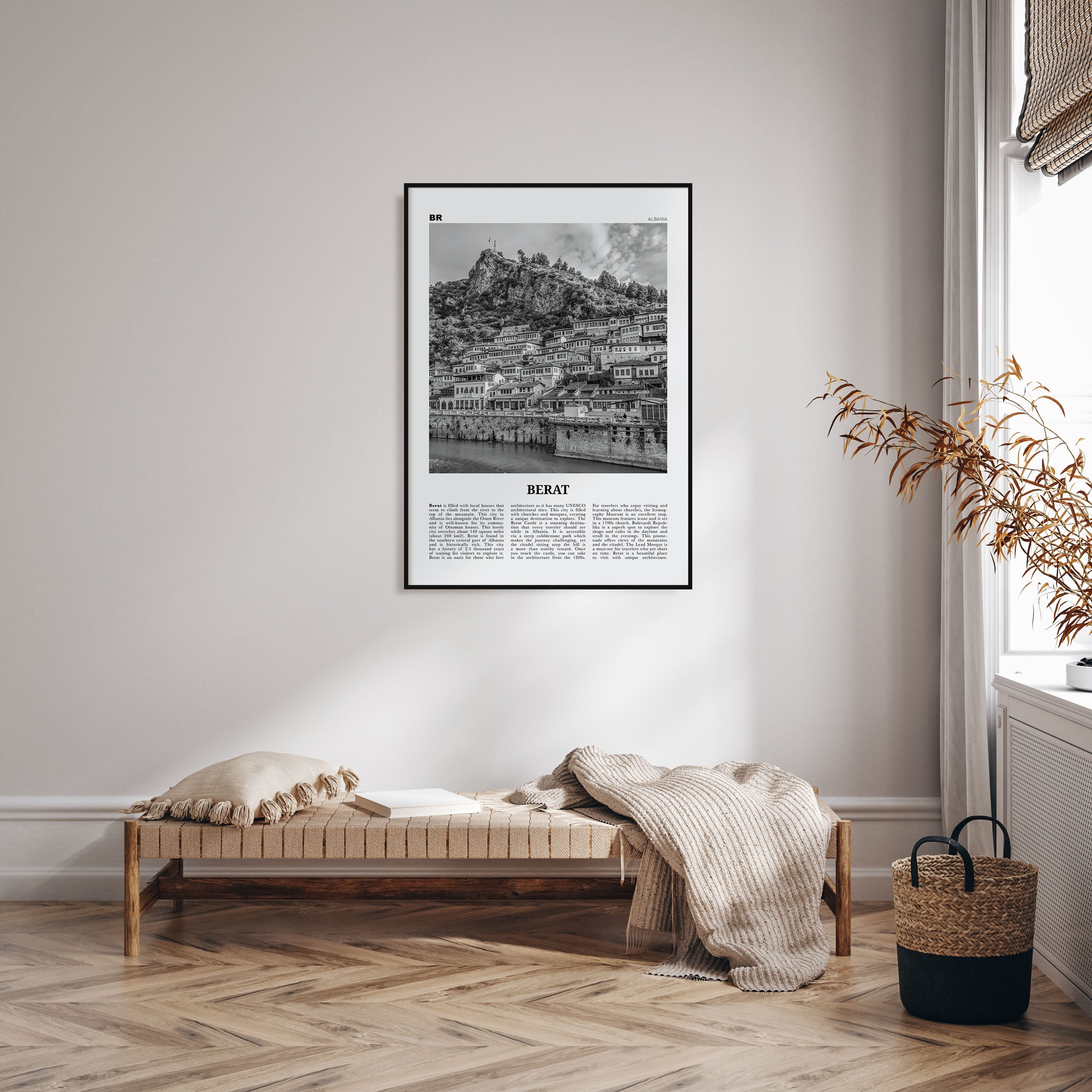 Berat Travel B&W Poster