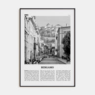 Bergamo Travel B&W Poster