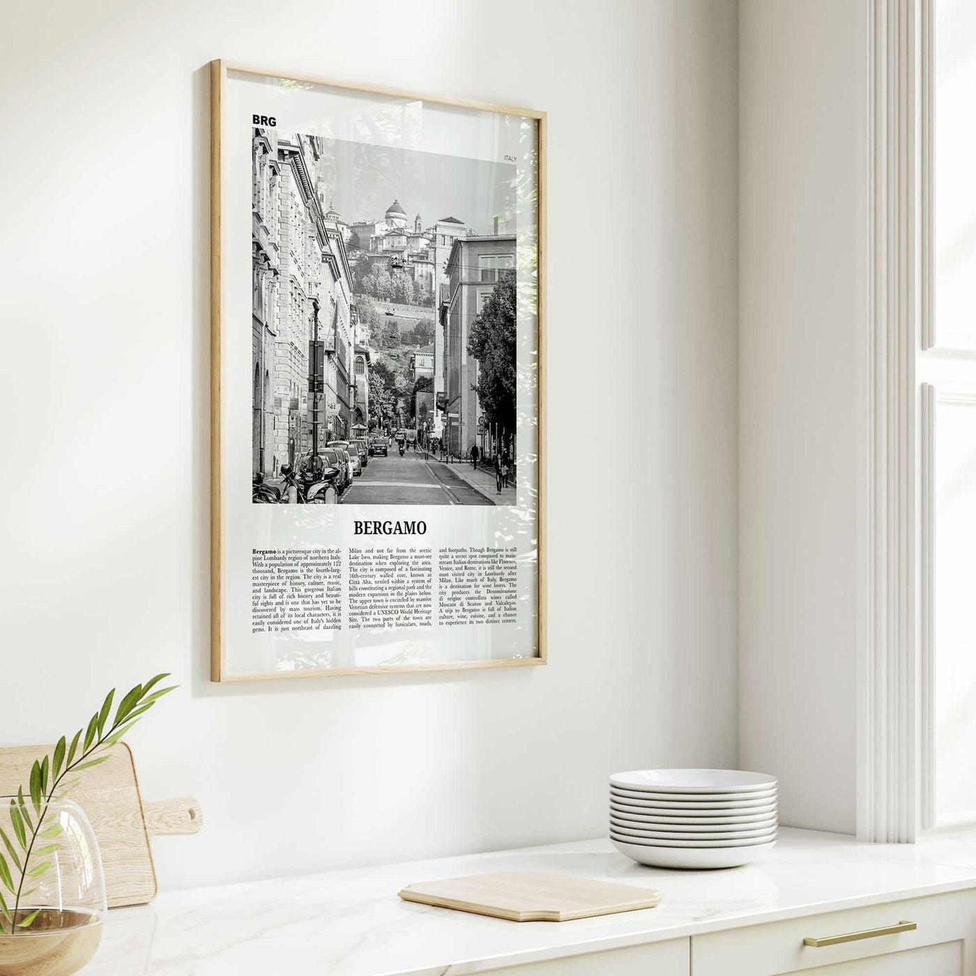 Bergamo Print Black and White, Bergamo Wall Art, Bergamo Poster, Bergamo Photo, Bergamo Wall Décor, Bèrghem, Italy, Italia, Lombardy