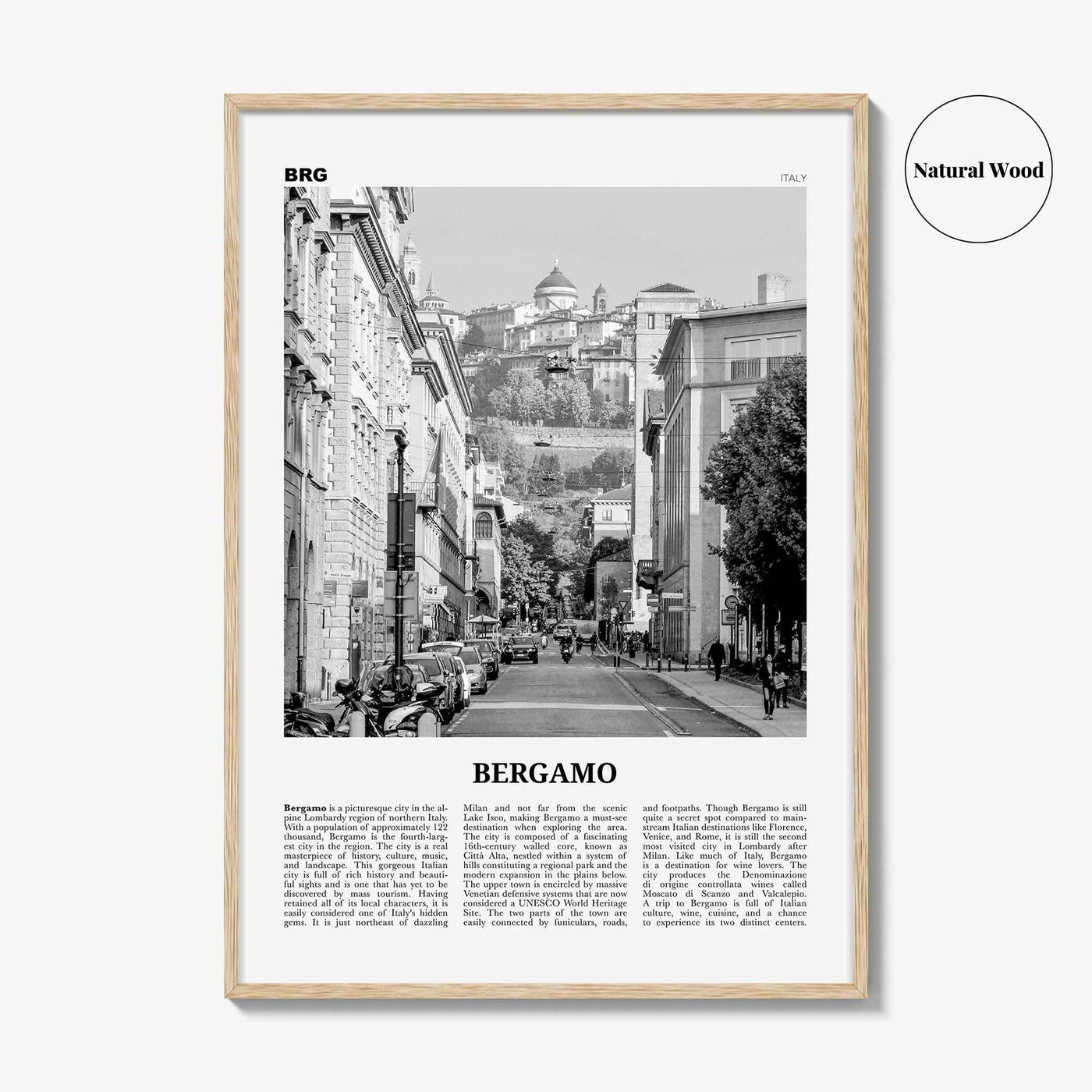 Bergamo Print Black and White, Bergamo Wall Art, Bergamo Poster, Bergamo Photo, Bergamo Wall Décor, Bèrghem, Italy, Italia, Lombardy